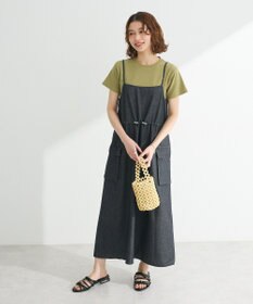 Green Parks カーゴポケットデニムキャミワンピース