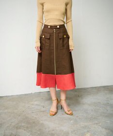 GRACE CONTINENTAL バイカラージップスカート