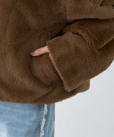 earth music&ecology ファーショートブルゾン