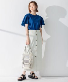 23区 L 【WEB限定】フレアコンビジャージー 袖フリル カットソー