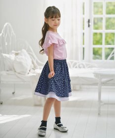 組曲 KIDS 【UVケア】【110-140㎝】フレアラッフル Tシャツ