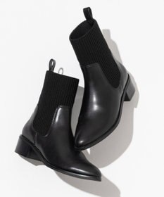 ANY ニットコンビブーツ ブラック