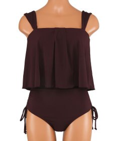 San-ai Resort（三愛水着楽園） インポートファブリック　ワンピ見えハイウエスト　ビキニ