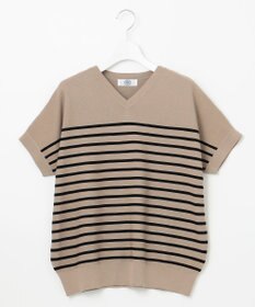 J.PRESS LADIES 【洗える・抗菌防臭】 ドルマンガーター ボーダー ニット