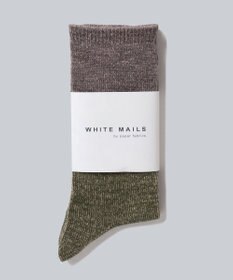 WHITE MAILS 【UNISEX】WOOL MIX PAPER COLOR BLOCK SOCKS ソックス