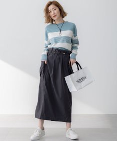 23区 L 【洗える】コットンポリエステルストレッチ ショート ニット