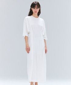 BEIGE， 【洗える】S.BABILA / スリットネックウエストタックワンピース