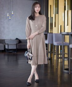 Tiaclasse 【セレモニー・新色追加】キーネックフレアワンピース