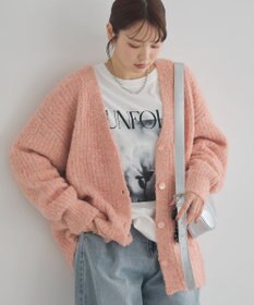 earth music&ecology 【ベルト付き】ＭＩＸカラーブークレカーディガン