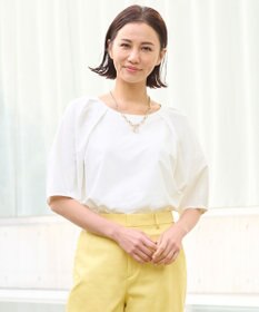 自由区 【XSサイズ~/洗える】ツイストプレインジャージー袖タック カットソー