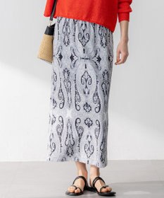 23区 【洗える】Rattiドローイングペイズリープリント スカート