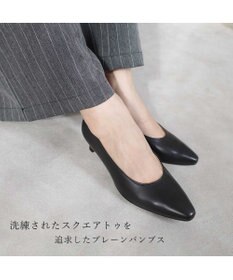 Pointer 【3.5cmヒール】日本製 高級本革ローヒールパンプス