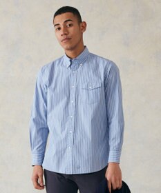 J.PRESS MEN ポプリンストライプシャツ/B.D