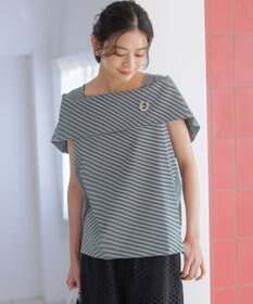 組曲 L GIZAコットンオフショルダー カットソー