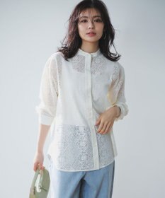 UNFILO ブロックレース バンドカラーシャツ