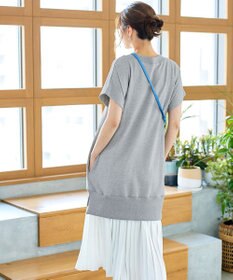 Tiaclasse 【洗える】裏毛プリーツコンビワンピース