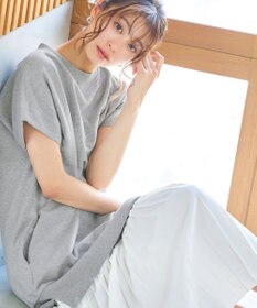 Tiaclasse 【洗える】裏毛プリーツコンビワンピース