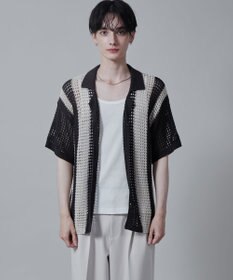 WEGO マルチストライプニットシャツ（S）