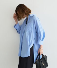 YECCA VECCA リブMIXストライプオーバーシャツ