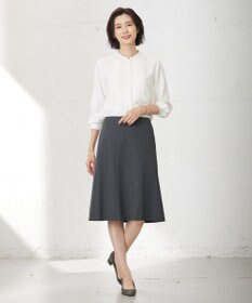 J.PRESS LADIES 【洗える】ヌーディスバックサテン バンドカラー ブラウス