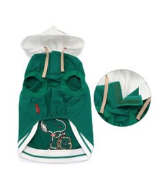 PET PARADISE スヌーピー おでかけ柄 パーカー  《グリーン》中型犬