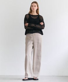 BEIGE， MICA / リネンブレンドイージーワイドパンツ