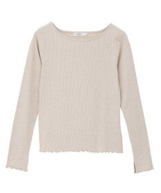 earth music&ecology ラメテレコボートネックプルオーバー