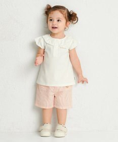 MIKI HOUSE HOT BISCUITS 【80-120cm】サッカー素材 5分丈パンツ