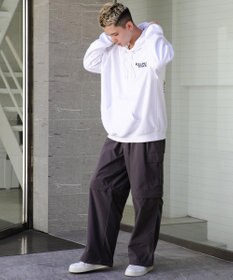 WEGO ヘビーウエイトユニークモチーフプルパーカー