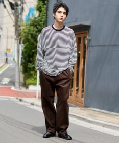 WEGO 【ユニセックス着用ITEM/ウエストゴム/SMLサイズ展開】コーデュロイイージーストレートパンツ