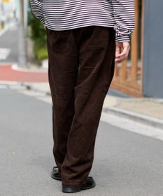 WEGO 【ユニセックス着用ITEM/ウエストゴム/SMLサイズ展開】コーデュロイイージーストレートパンツ