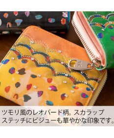 tsumori chisato CARRY カラフルレオパード ラウンドファスナー 2つ折り財布