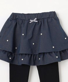 ANY KIDS パール×デニムニットスカッツ