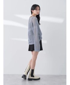 earth music&ecology メッシュ編みニットプルオーバー