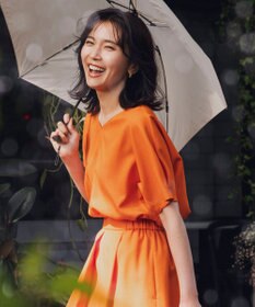 自由区 【接触冷感・速乾・UVカット・撥水・防シワ】リネンライクツイル プルオーバーブラウス