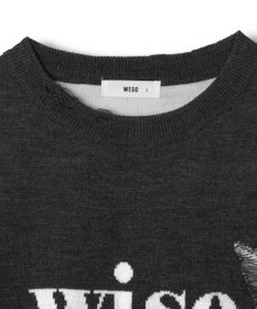 WEGO 【ユニセックス着用ITEM】ダメージジャガードニットプルオーバー