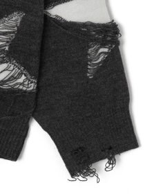 WEGO 【ユニセックス着用ITEM】ダメージジャガードニットプルオーバー