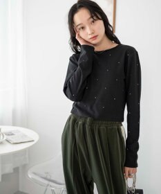 WEGO ラインストーンドットロンT