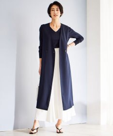 ICB 【接触冷感・UVケア・速乾・洗える】FluidBackSatin ロングジレ