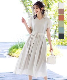 Tiaclasse 【洗える】大人上品なシアータックワンピース