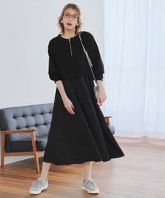 Tiaclasse 【2点セット・洗える】 ハーフジッププルオーバー＆ワンピース