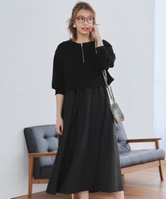 Tiaclasse 【2点セット・洗える】 ハーフジッププルオーバー＆ワンピース