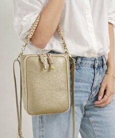 style code 【ペットボトル収納可能 】本革 縦型 ポシェット スマホショルダー　お財布機能付き　