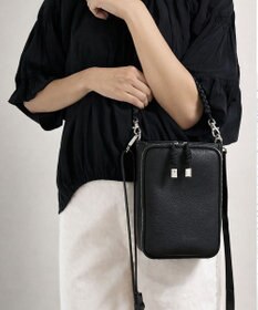 style code 【ペットボトル収納可能 】本革 縦型 ポシェット スマホショルダー　お財布機能付き　