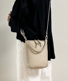 style code 【ペットボトル収納可能 】本革 縦型 ポシェット スマホショルダー　お財布機能付き　