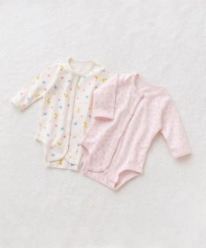 MIKI HOUSE HOT BISCUITS 【60-70cm】 長袖ボディシャツ２枚セット(前開き仕様)