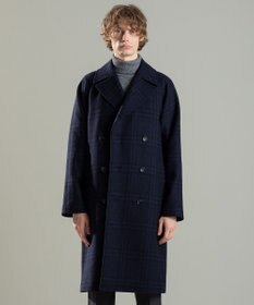 JOSEPH HOMME PLAID MELTON COAT