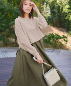 Tiaclasse 【2点セット・洗える】 ハーフジッププルオーバー＆ワンピース