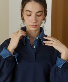 WEGO 【ANGIE VINTAGE】デニム襟スウェット