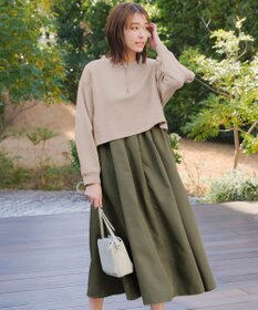 Tiaclasse 【2点セット・洗える】 ハーフジッププルオーバー＆ワンピース